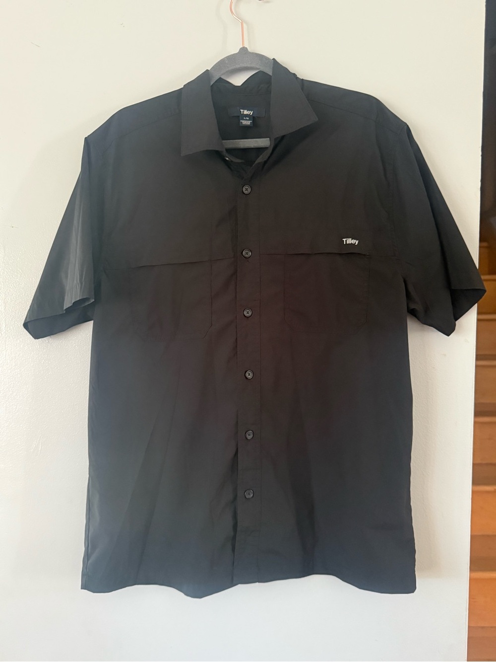 Tilley Men's Black Hiking Utility Short Sleeve Shirt - Size L